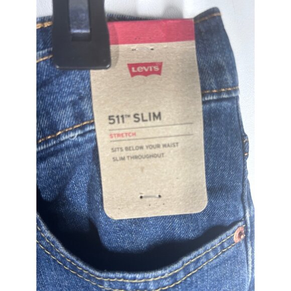 Levis 511 Slim Fit Stretch Jeans Mens Size‎ 33x30 Dark Wash Denim Pants NEW - Picture 7 of 10